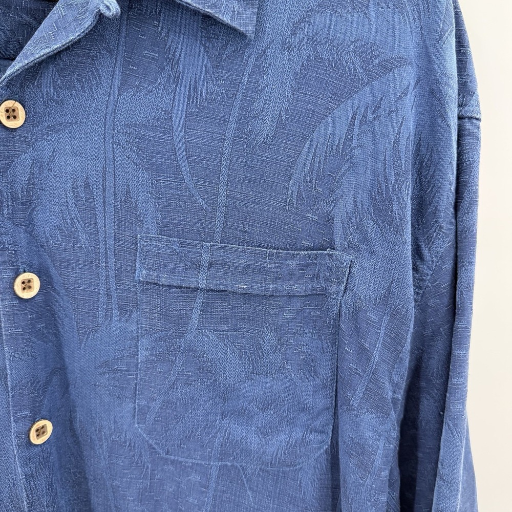 Jamaica Jaxx Hawaiian Shirt XL 100% Silk Blend Blue Tropical Camp Casual Grandpa - Picture 8 of 15